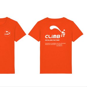 Tshirt-d-escalade-enfant-climb-it-escalade-factory-minicreator-climbit-orange-tangerine coton organique