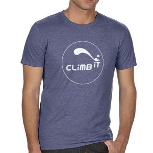 Tshirt-d-escalade-technique-homme-climb-it-escalade-factory-bleu chiné