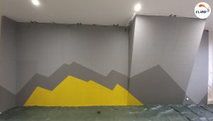 Mur d'escalade personnalisé avec un décor fabriqué par CLIMB IT escalade factory